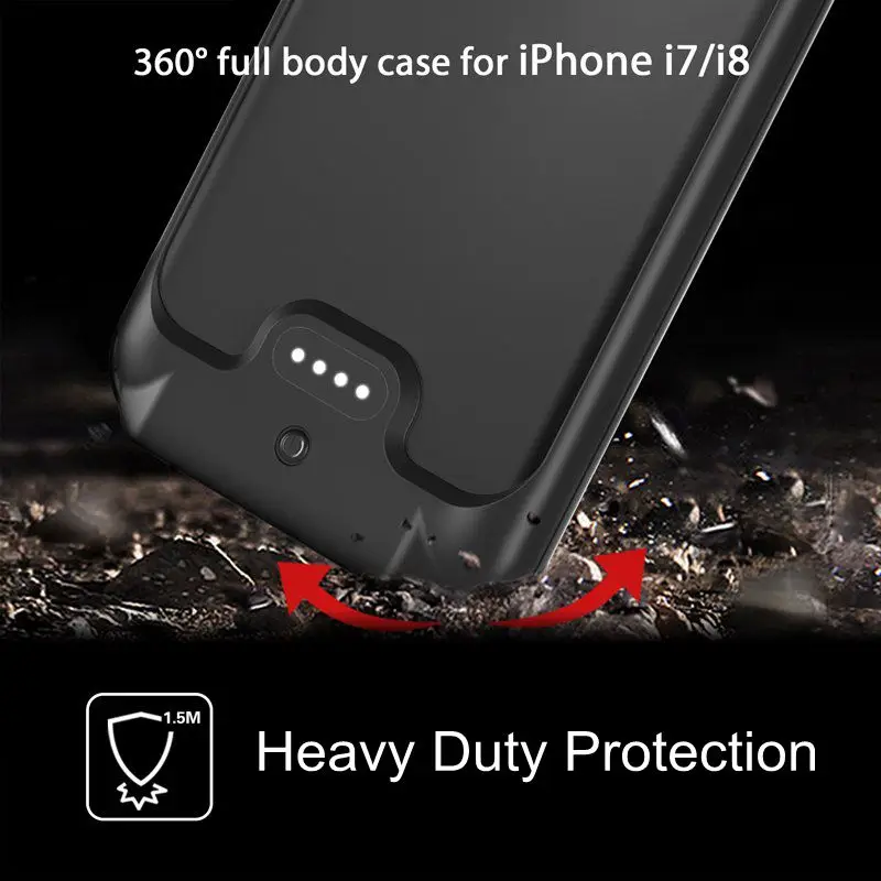 4800 мАч водонепроницаемый аккумулятор зарядное устройство чехол для iPhone X XR 7 8 Plus чехол внешний аккумулятор резервного копирования зарядный чехол