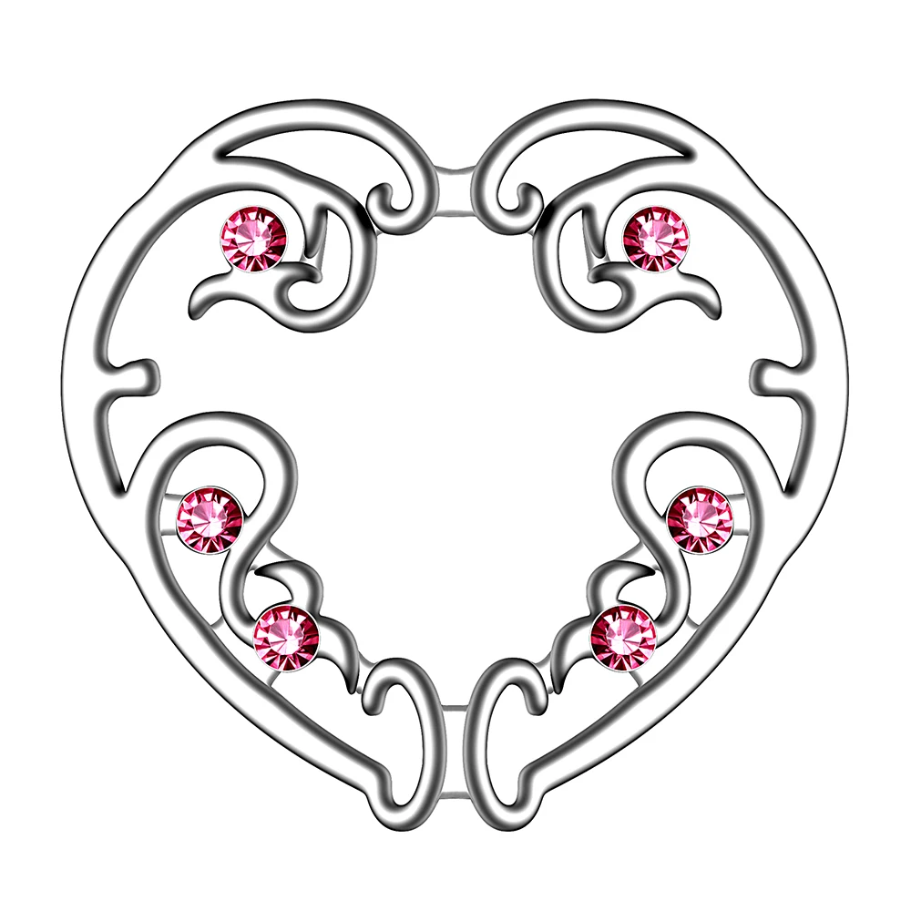 2PCS Surgical Steel Heart Fake Nipple Piering Clip On Nipple Ring Set