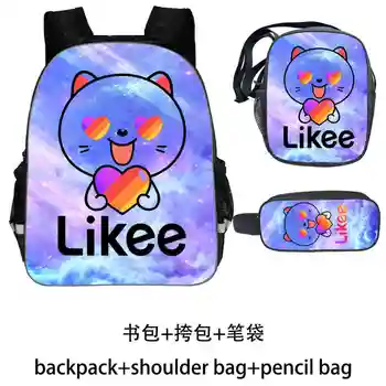 

Likee backpack For Girls 3D Printed Softback Bookbag 13-16 Inch Backpack Insulated School Bag Zipper Pencil Case for Kids 3pcs
