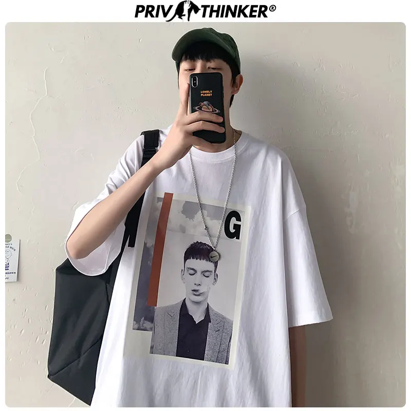 Мужская футболка с короткими рукавами Privathinker уличная свободная в стиле хип-хоп