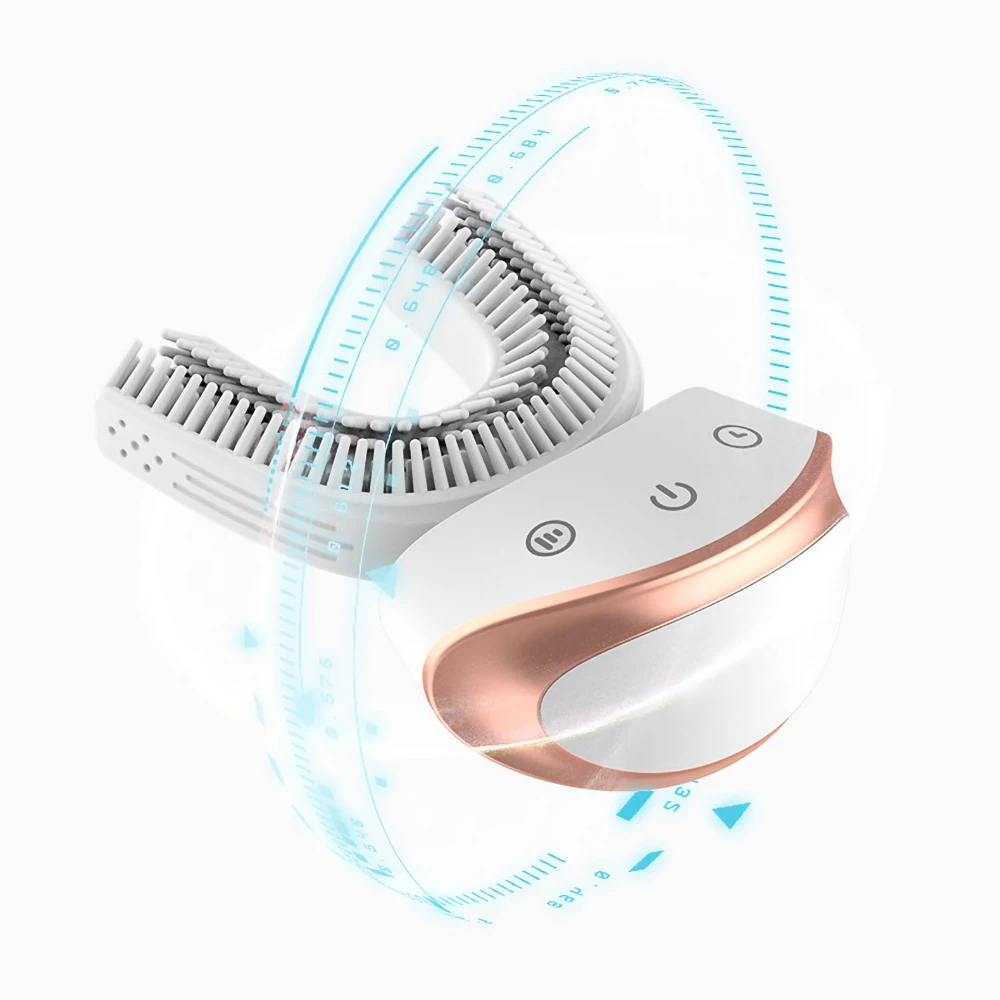 New 3 Modes 360 Sonic Automatic Electric Toothbrush USB Charging Ultrasonic Silicone U-Shaped Teeth Brush Head Tooth Whitening New 3 Modes 360 Sonic Automatic Electric Toothbrush USB Charging Ultrasonic Silicone U-Shaped Teeth Brush Head Tooth Whitening