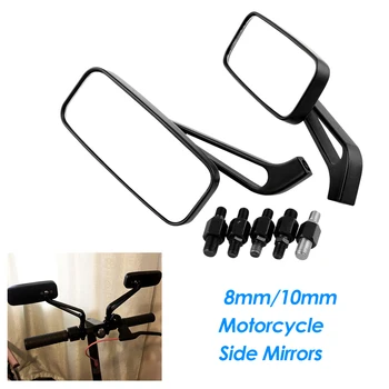 

Hot New 2019 8mm/10mm Motorcycle Side Mirrors Universal Motorcycle Modified Rectangle Rear View Mirrors Reverse Side Mirror