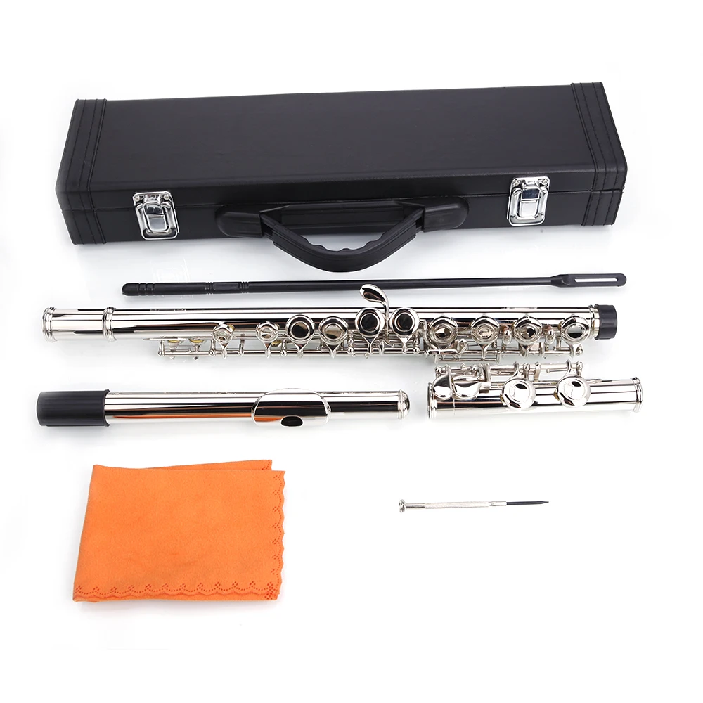 

Nickel Plated C Closed Hole Concert Band Flute with E Key YS-BUY