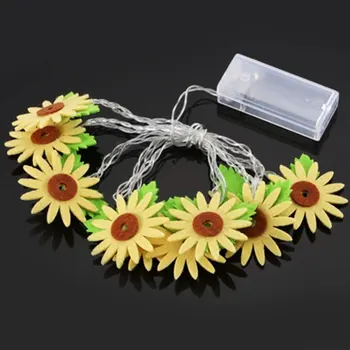 

Light String White Christmas Supply Modern Fairy Lights LED Sunflowers Battery Powered Xmas Holiday Lighting Home Garden