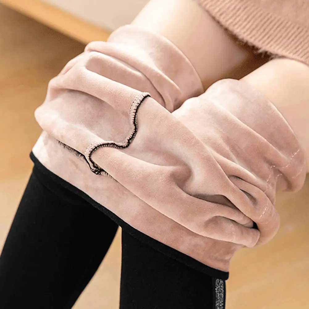 

Leggings Women Pants Side Stripe High Waist Velour Lining Cotton Leggings Stretchy Warm Pants Winter High Quality Elasticity