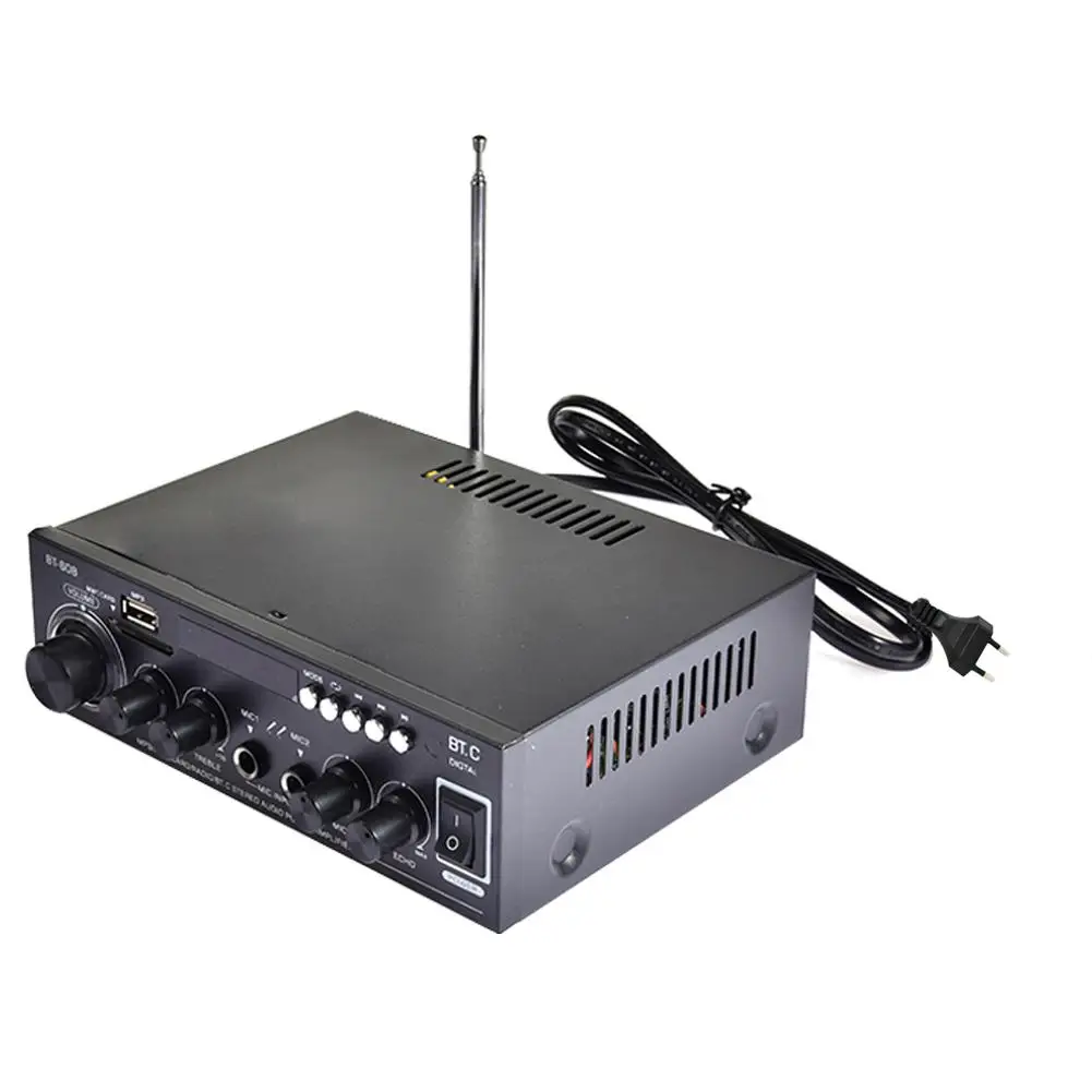 Universal HIFI Bluetooth Car Audio Power Amplifier FM Radio Player Support With Remote Controller 12V 220V 400W For Car Home