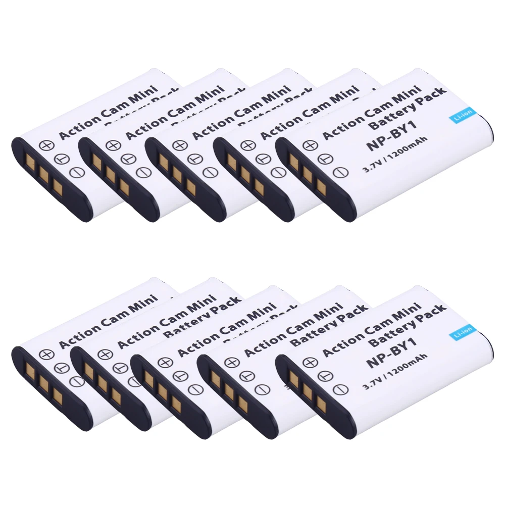 10pcs battery NP-BY1 NPBY1 NP BY1 батарея+ зарядное устройство для sony HDR-AZ1VR AZ1 AZ1V AZ1VR Спортивная экшн мини камера-Регистратор np by1 - Цвет: 10pcs battery