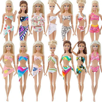 

Free Shipping Random 5 Sets Swimsuits Bikini Fashion Summer Beach Bathing Swimwear Clothes for Barbie Doll Baby Accessories