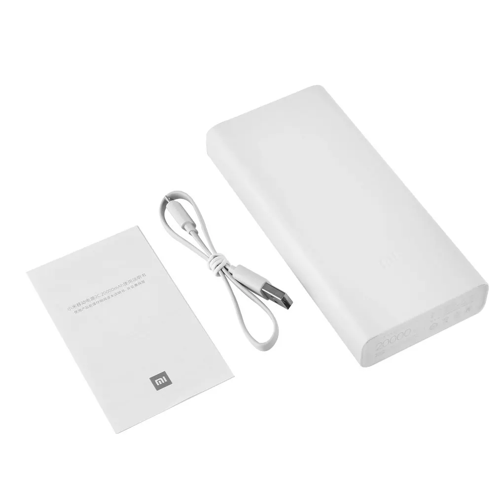 Xiao mi power Bank 20000 мАч 2C портативное зарядное устройство Поддержка QC3.0 Dual USB mi внешний аккумулятор 20000 для смартфона