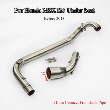 

Motorcycle Exhaust System Pipe Front Connect Link Pipe 50.8mm Stainless Steel Exhaust Vent Tube For Honda MSX125 Under Seat