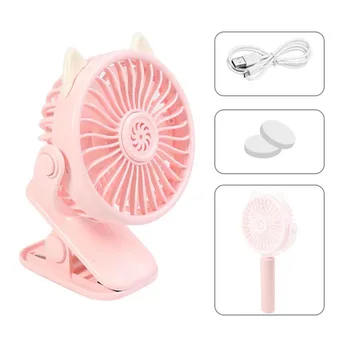 

Clip Type Mini Aromatherapy Fan USB Rechargeable 3 Speeds Rotatable Small Desk Fan HKS99
