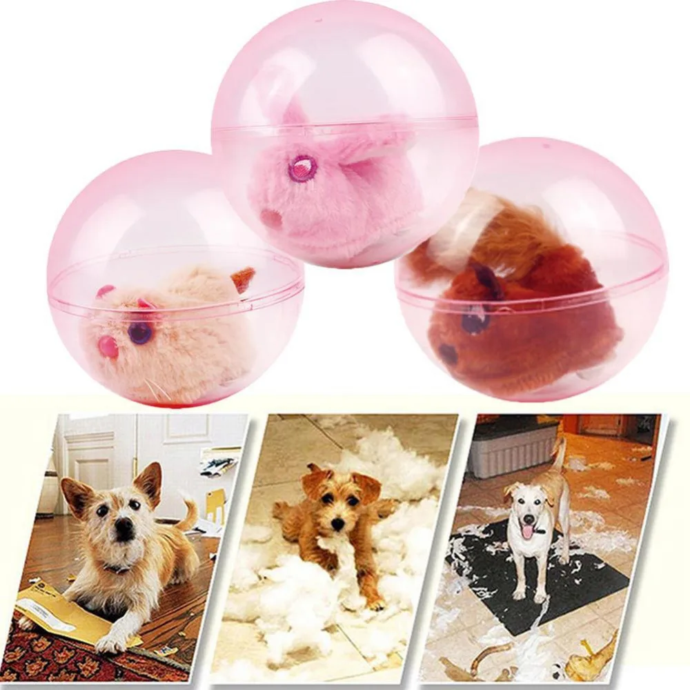 Pet пластиковые животные прокатки мяч встроенный плюшевый белка кукла игрушка собака Интерактивная игральная игрушка Поставки Собака электрический мяч игрушка