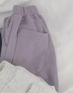 pink purple Весенне-осенние повседневные хлопковые спортивные штаны для мальчиков однотонные свободные штаны для девочек От 1 до 7 лет - Цвет: pink purple