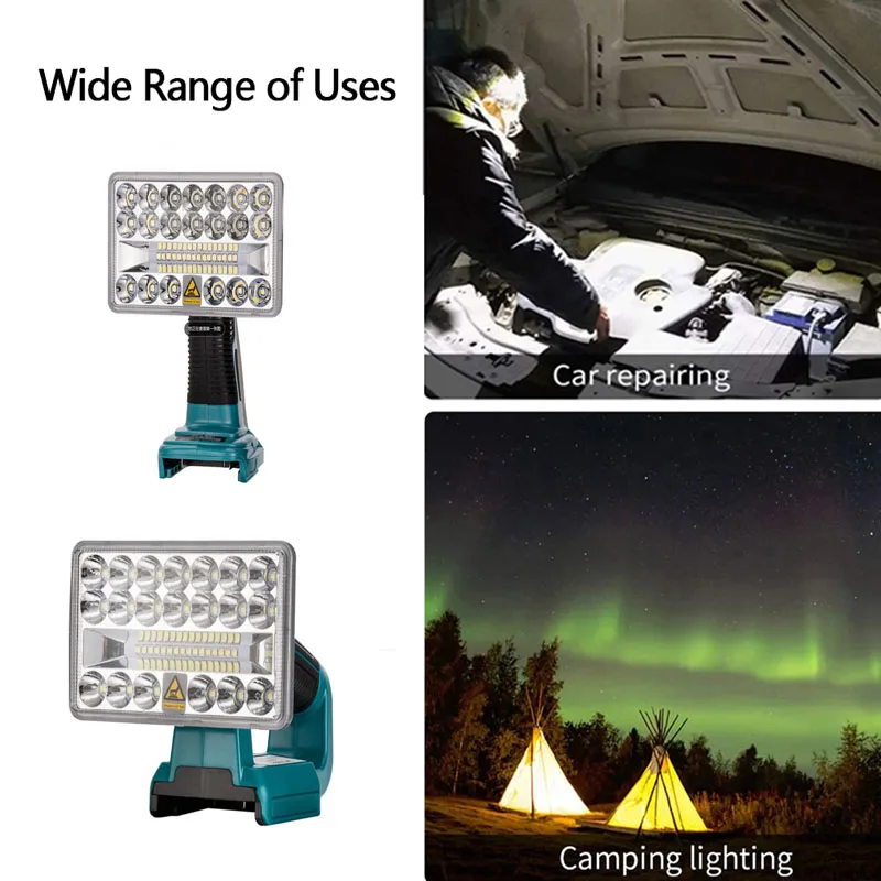 BAT609 Replace for Bosch 18W Tool Light LED Light Work for Bosch 18V Li-ion Battery with USB Work BAT618 BAT609G