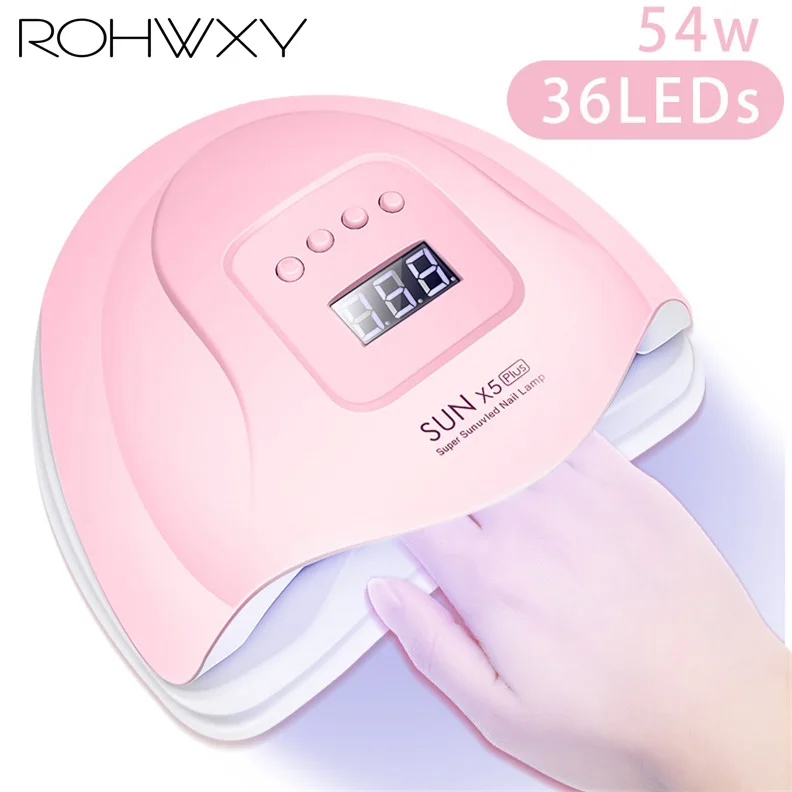 ROHWXY SUN X5 Plus Сушилка для ногтей УФ светодиодный светильник 54 Вт лампа сушки