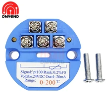 DC 24V 0-200 degrés de gamme rdt PT100 capteur de température transmetteur capteurs de température 4-20mA 45mm diamètre 1.77 pouces 25g(China)