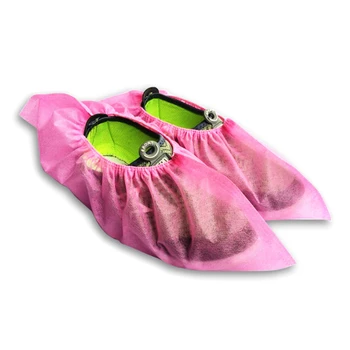 

100pcs Non-Woven Fabric Shoe Cover Protective Anti-Slip Shoe Covers Disposable Dustproof Mudproof Overshoes Home Hospital Supply