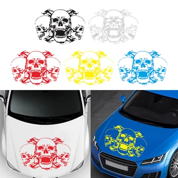 

Car Stickers Emblem Badge Decal Automobile Bonnet Skull Head Sticker For Hyundai VW KIA Seat Honda Fiat Opel Ford Car-styling