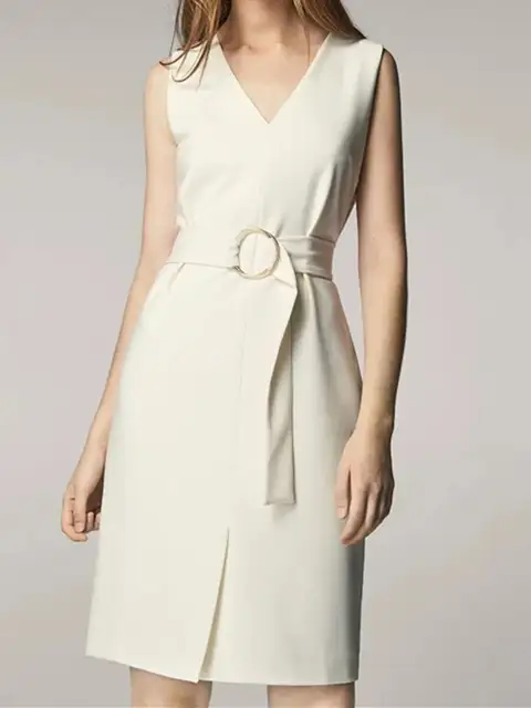 white slim dress