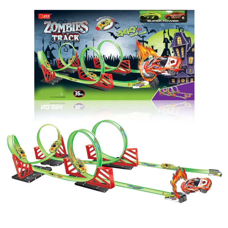 

Children-Assembled Toys Warrior Camera Track Car Race Car Stereo Ring Camera Track Educational DIY Camera Track Car Toy