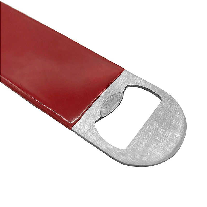 Premium Rubber-Coated Stainless Steel Bottle Opener, 7-Inch, Professional Speed Design