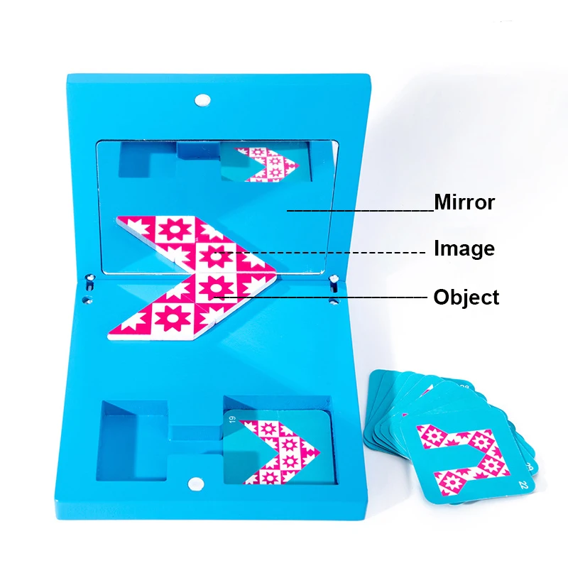 Spatial Thinking Logical Reasoning Wooden Jigsaw Mirror Puzzle Learning Montessori Educational Toys