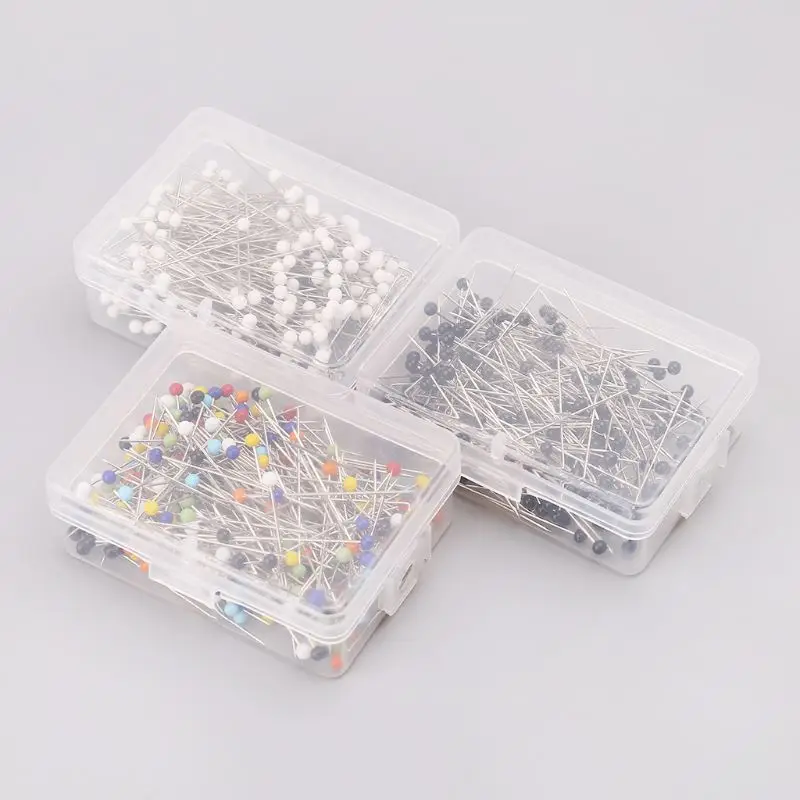 

250pcs Round Glass Ball Head Pins DIY Quilting Tool Sewing Accessories School Office Stationery