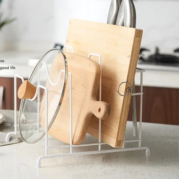 

1 PC Drain Rack Multipurpose Simple Wrought Iron Tableware Holder Dish Drying Rack Kitchen Organizer for Cutting Board Knife Pot