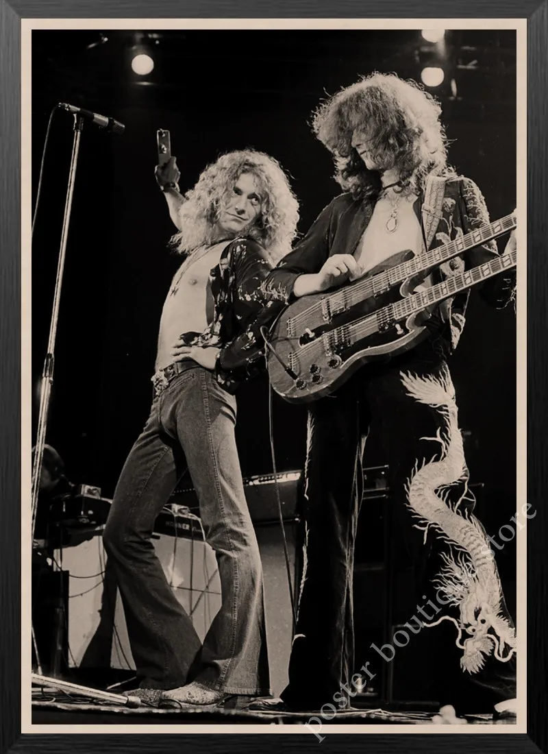 Led Zeppelin Rock Music Poster,Jimmy Page, Robert Plant poster Vintage Home Decor Wall Stickers nine percent/6