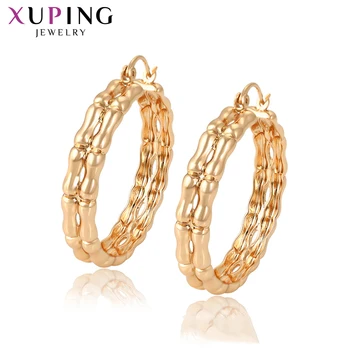 

Xuping Fashion Colorful Hot Sell Style Elegant Gold Color Plated Hoops Earrings for Women Family Day Gifts 98516