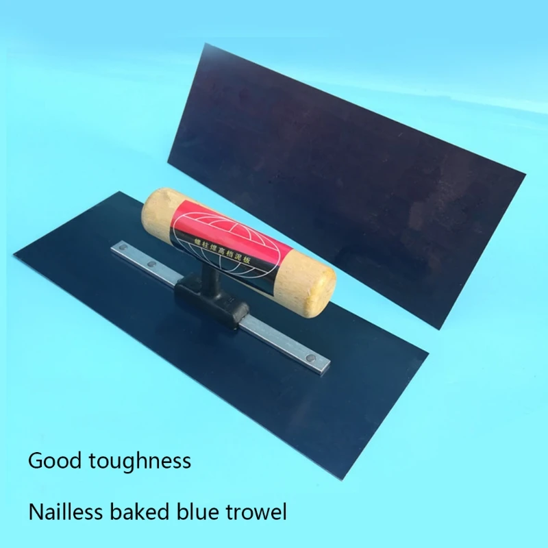 Durable Carbon Steel Blue Plastering Trowel 24x10cm/9.45x3.94'' Wood Handle Anti-corrosion Trowelin Finishing Tools plastering trowel drywall finishing tool