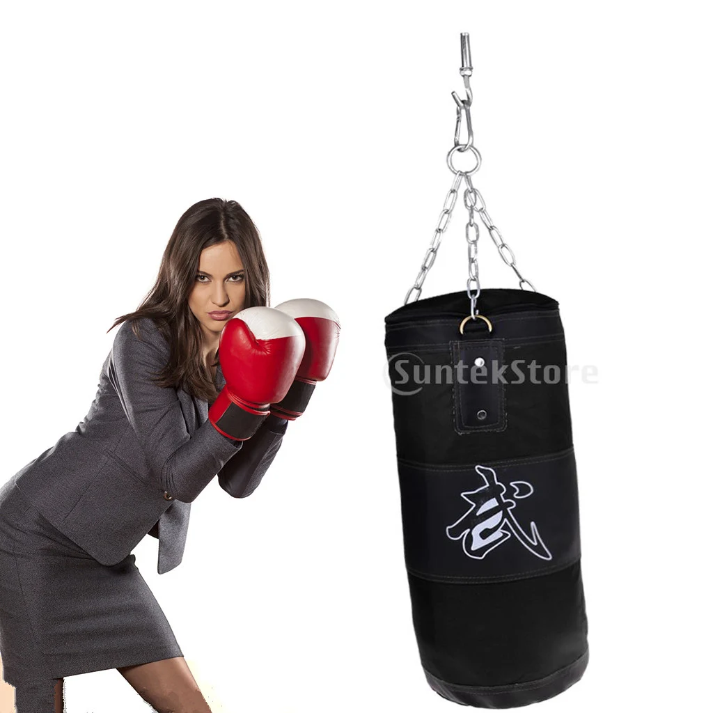 Durable Punching Bag Kickboxing MMA Training Sandbag Hanging Chain Ceiling Hook Boxing Training Set at Home