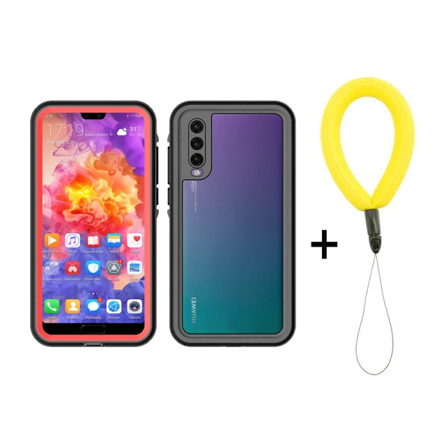 Red with Strap Huawei P30 Pro Водонепроницаемый чехол IP68 принципиально huawei P20 Lite чехол 360 защиты huawei P20 PRO доказательство воды крышка P20Lite PC 3M чехол - Цвет: Red with Strap