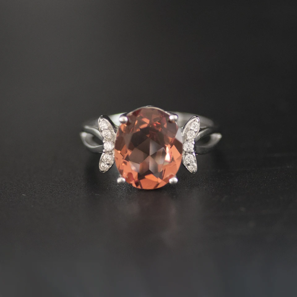 Bolai, кольцо со сменой цвета, 925 пробы, серебряное, овальное, 14*10 мм, Nano Diaspore, ювелирное изделие, Бабочка, кольцо для женщин 11,11