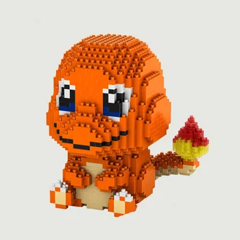 

Cartoon Charmander Diamond Building Blocks Bulbasaur Eevee Brick Character Squirtle Model Game Figure 9102 for Children Toys