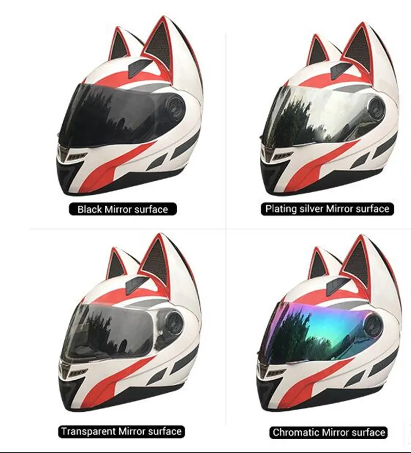 Популярные мотоциклетные шлемы рога, когда кошачий шлем бездорожья шлем все четыре сезона персональный кошачий уши шлем