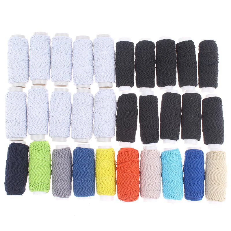 Pulaqi Elastic Thread Set Industrial Sewing Machine Thread Mixed Color Elastic Thread For Bracelet DIY Sewing Random 10 Roll/Set