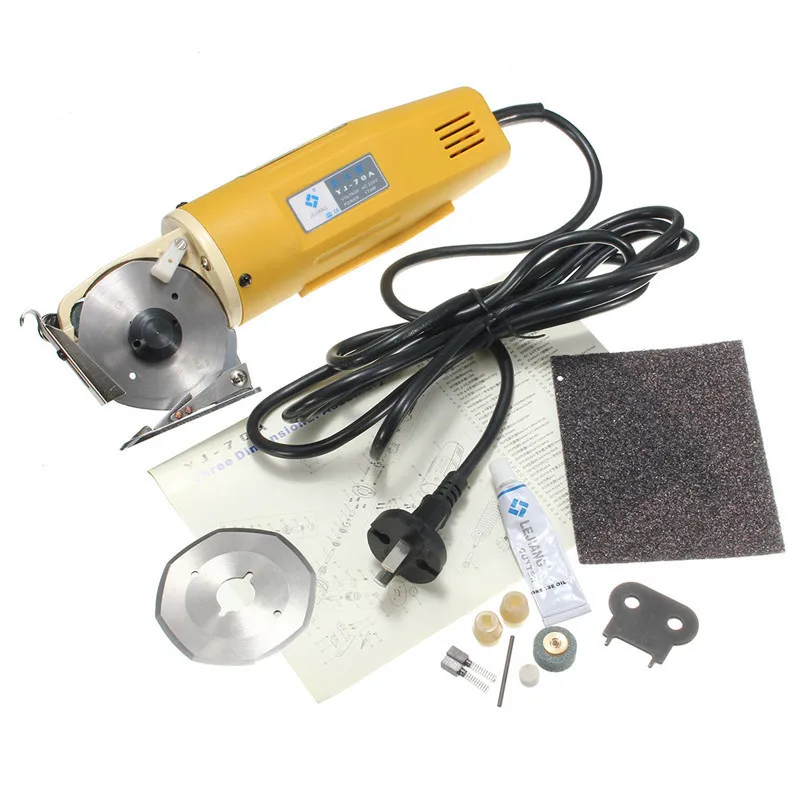 170W 220V 70mm Rotary Blade Electric Saw Shear Textile Cutter Cutting