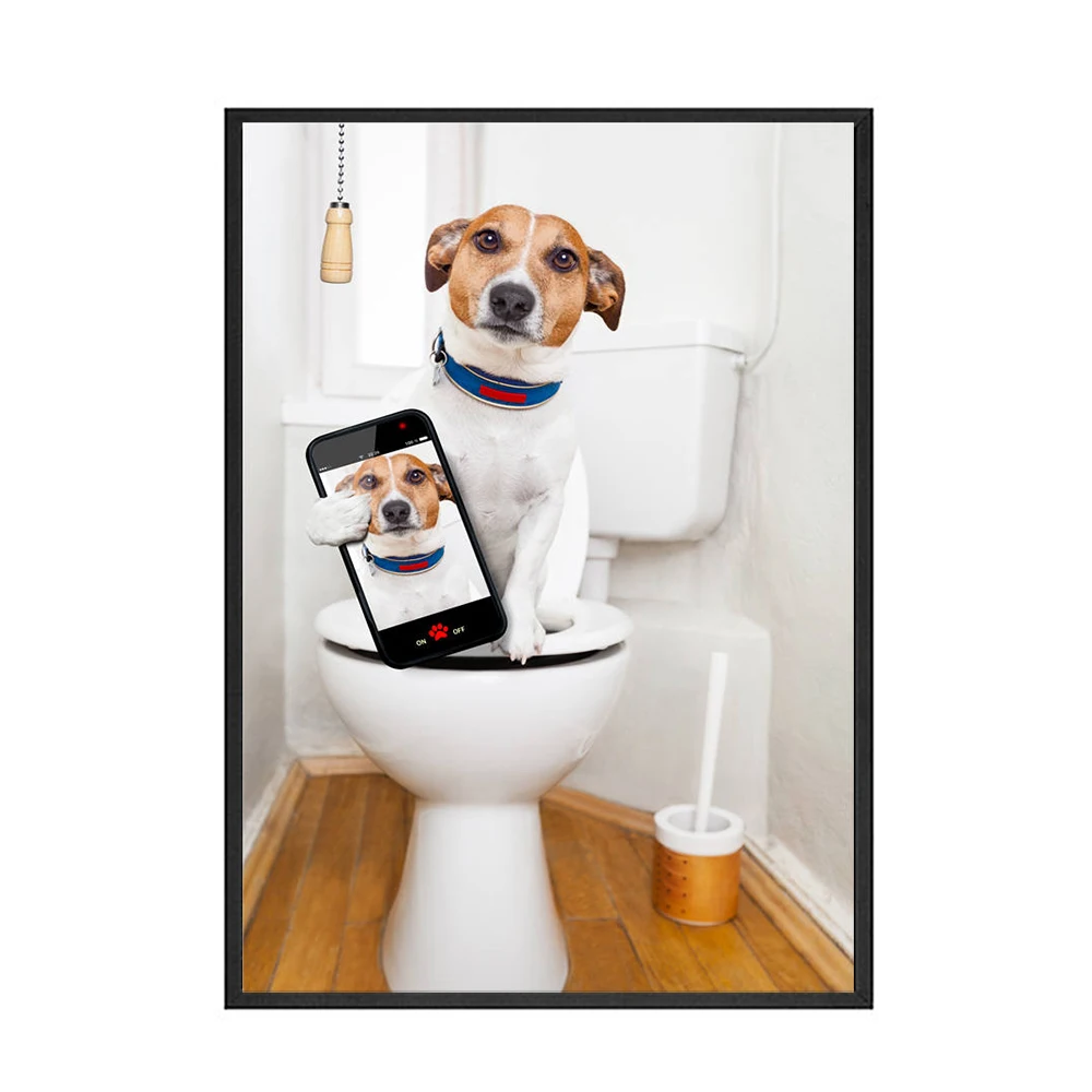 N-K Cartoon Cute Puppy Waterproof Toilet Sticker Home Bathroom Decor Durable and Affordable 