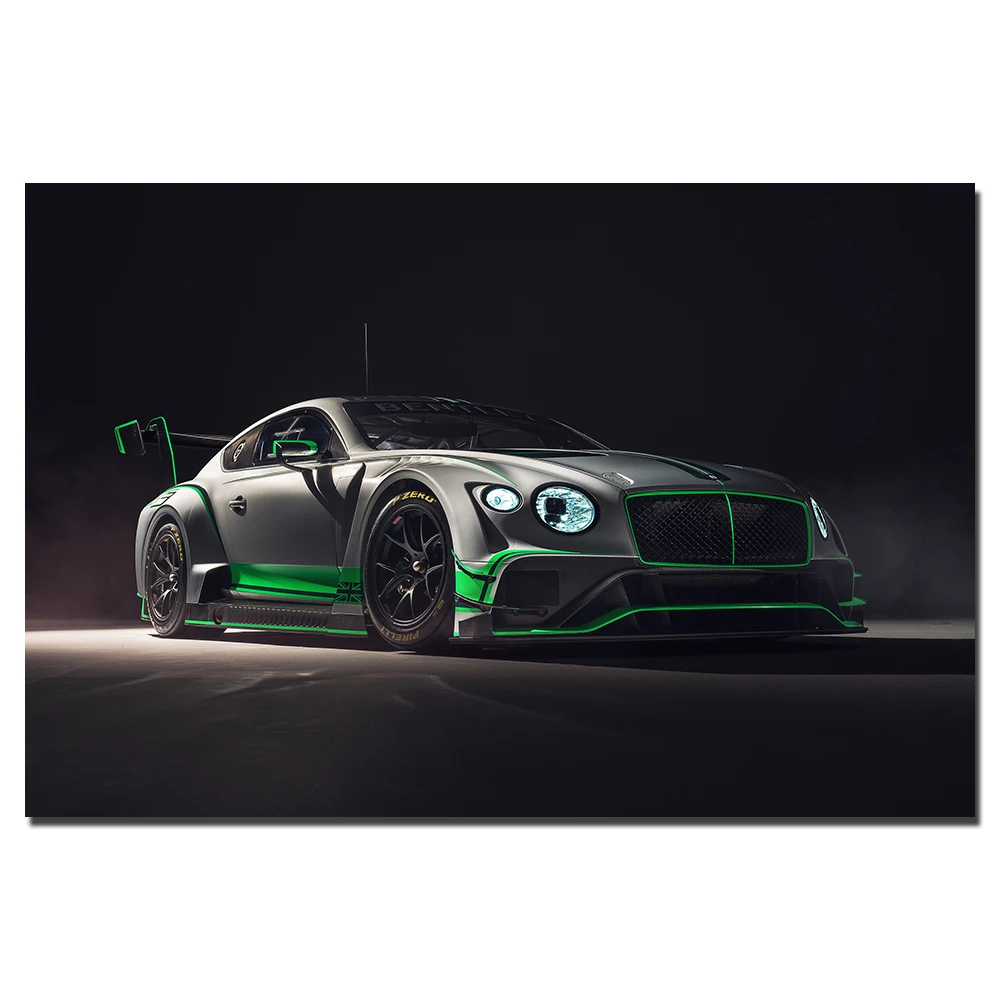 Постеры Bentley Continental GT3 Supercar принты на холсте картины с рамкой настенное искусство