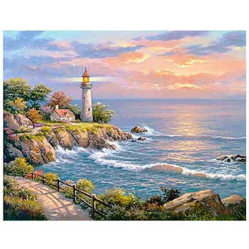 

Full Round 3D Diy Diamond Painting Cross Stitch Kits Embroidery Cross Stitch Animal Scenery Picture Home Decor Gift Style3