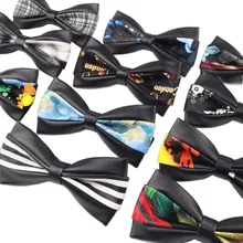 Gravata borboleta de couro do plutônio moda clássico masculino negócio neckwear banquete de casamento festa acessórios masculinos casual dupla camada bowtie