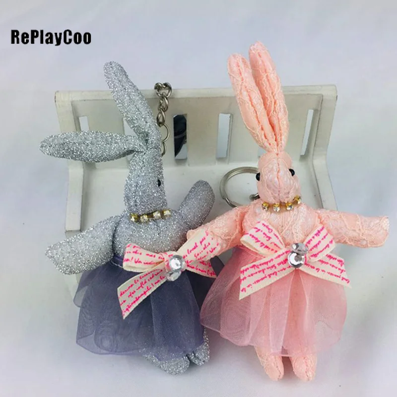 100 Pcs Kawaii Mini Pink Rabbit 11CM Soft Toy Cute Stuffed Animal Small Pendant Keychain For Child Phone Gift DTZ012 | Игрушки и хобби