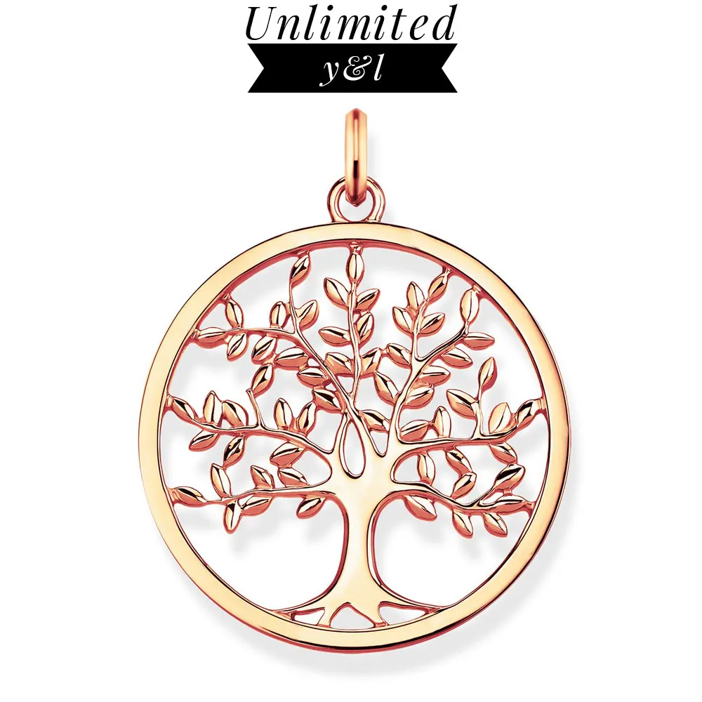

2 Colors Rose Gold Life of Tree Pendants 925 Sterling Silver Fashion Good Jewelry Accessories fit Necklace Women Men 2020 Gift