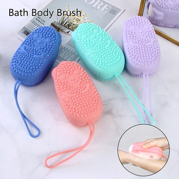 

Silicone Bath Body Brush Exfoliating Scrubber Soft Rubbing Massage Bathing Brush Shower Cleaning Body Massage Sponge Brushes