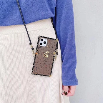 

Luxury Italy Brand Cartoon Phone Case For iPhone 11 Pro Max XS MAX XR 7 8 Plus SE Fashion Lanyard Crossbody back Cover coque