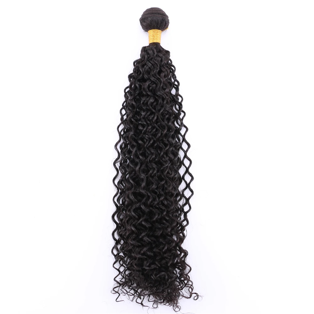 pure color stretched length 14-30 inches afro Kinky curly hair weave black Brown golden Synthetic hair Extension