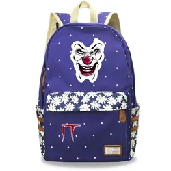 Mochila Feminina IT Horror Movie рюкзак "Клоун" женский рюкзак туристический рюкзак цветок волновой точки школьные сумки для девочек-подростков