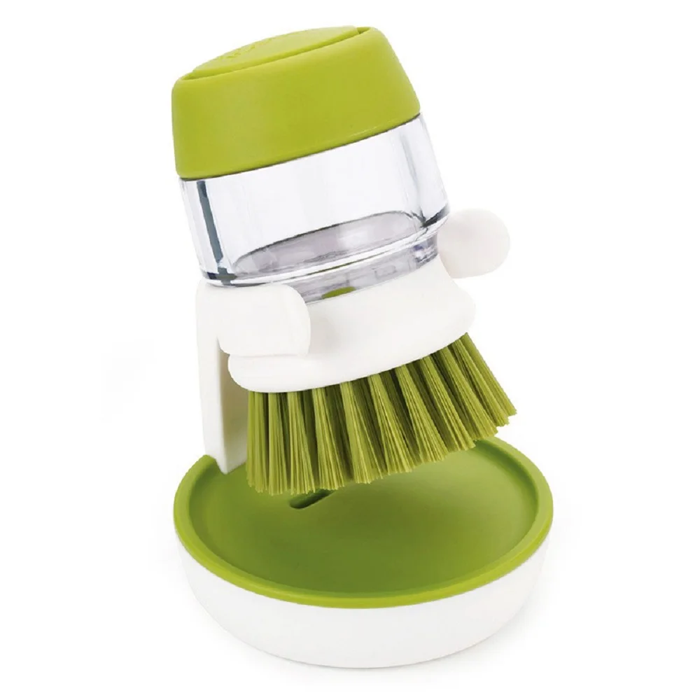 

Kitchen Brush Soap Dispensing Palm Brush for Dish Pot Pan Sink Cleaning Mini Scrub Brush with Stand Scrub Brush for Dishe