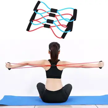 

8 Shaped Fitness Elastic Bands Loop Pull Rope Sports Rubber Band Tension Chest Harness Expander Band Yoga Pilates Fitness Belt